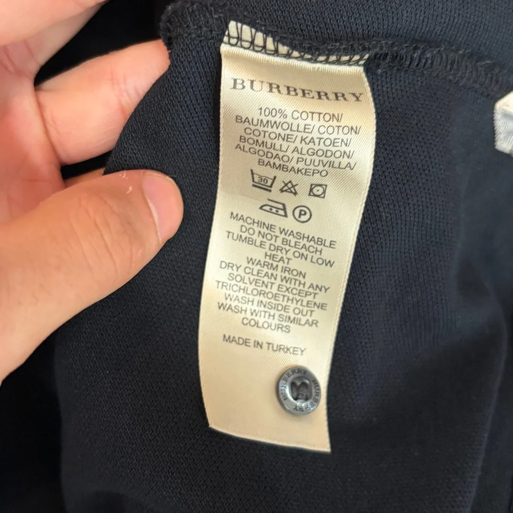 Burberry Brit 2000s Y2K Retro  Vintage Cotton Nova Check Polo T-shirt Size Xl - Picture 12 of 14